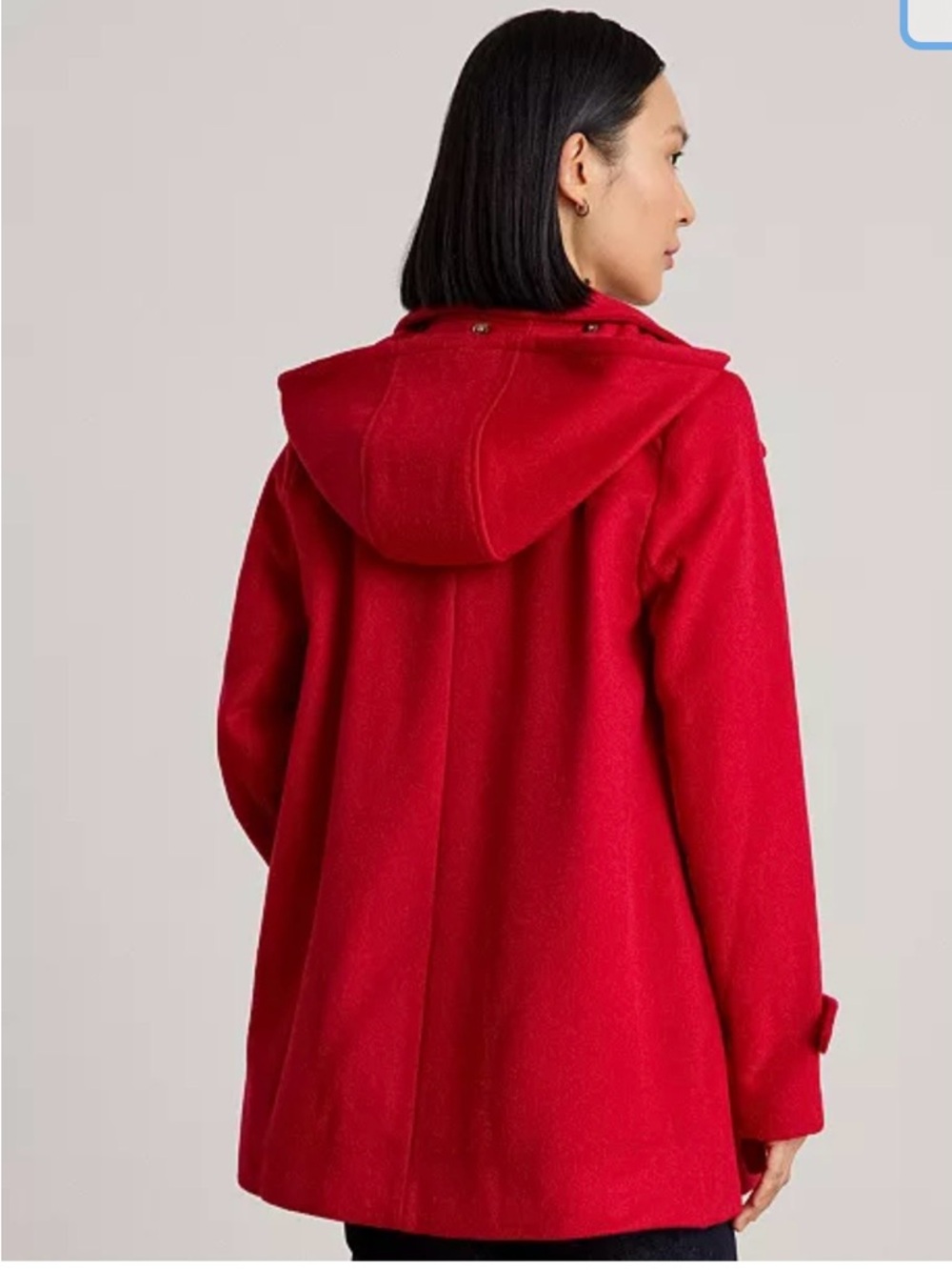 Lauren Ralph Lauren Red Icon Hooded A-Line Wool Coat Red XXL - Picture 5 of 8